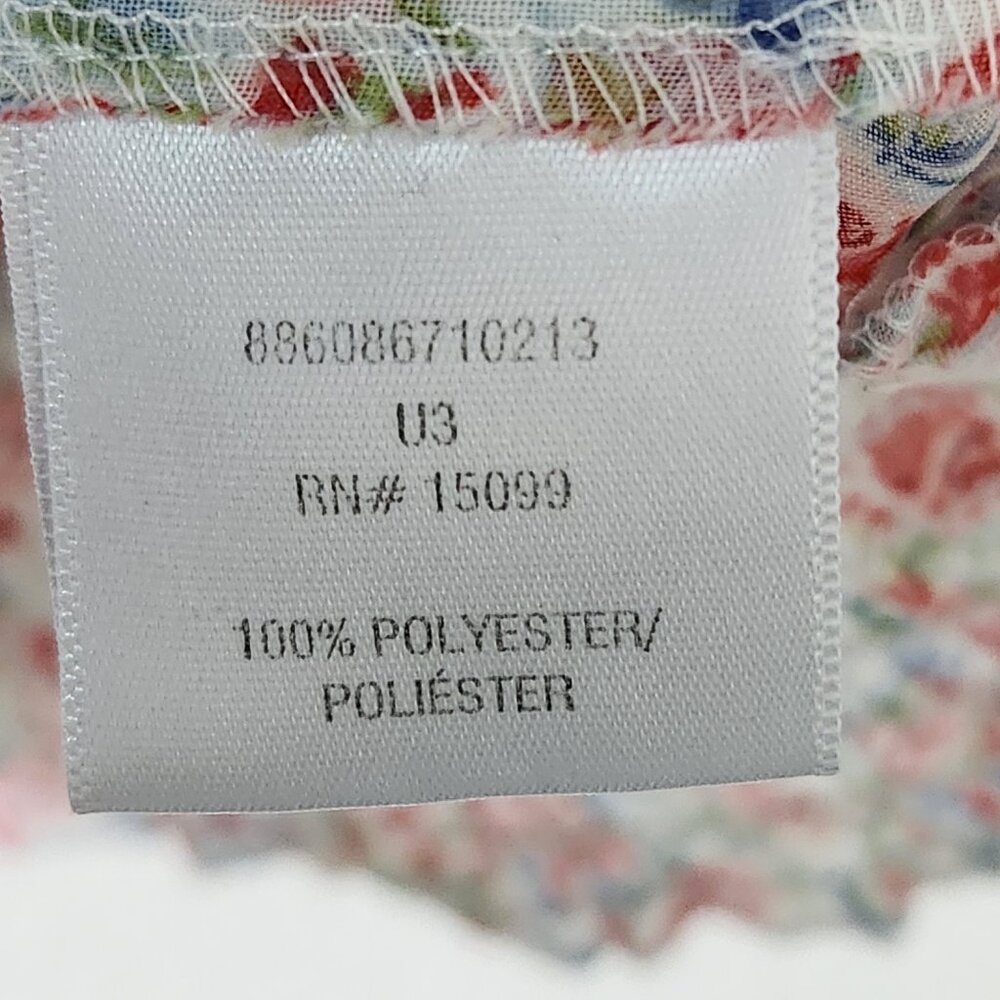 BONGO Prairie Style Sheer Floral Roses Ruffled Top Sz L - Picture 13 of 13